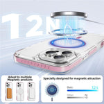For iPhone 16 Pro Magnetic Case TPU + Acrylic Airbag Shockproof Anti-Slip Color Strip Phone Cover