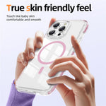 For iPhone 16 Pro Magnetic Case TPU + Acrylic Airbag Shockproof Anti-Slip Color Strip Phone Cover