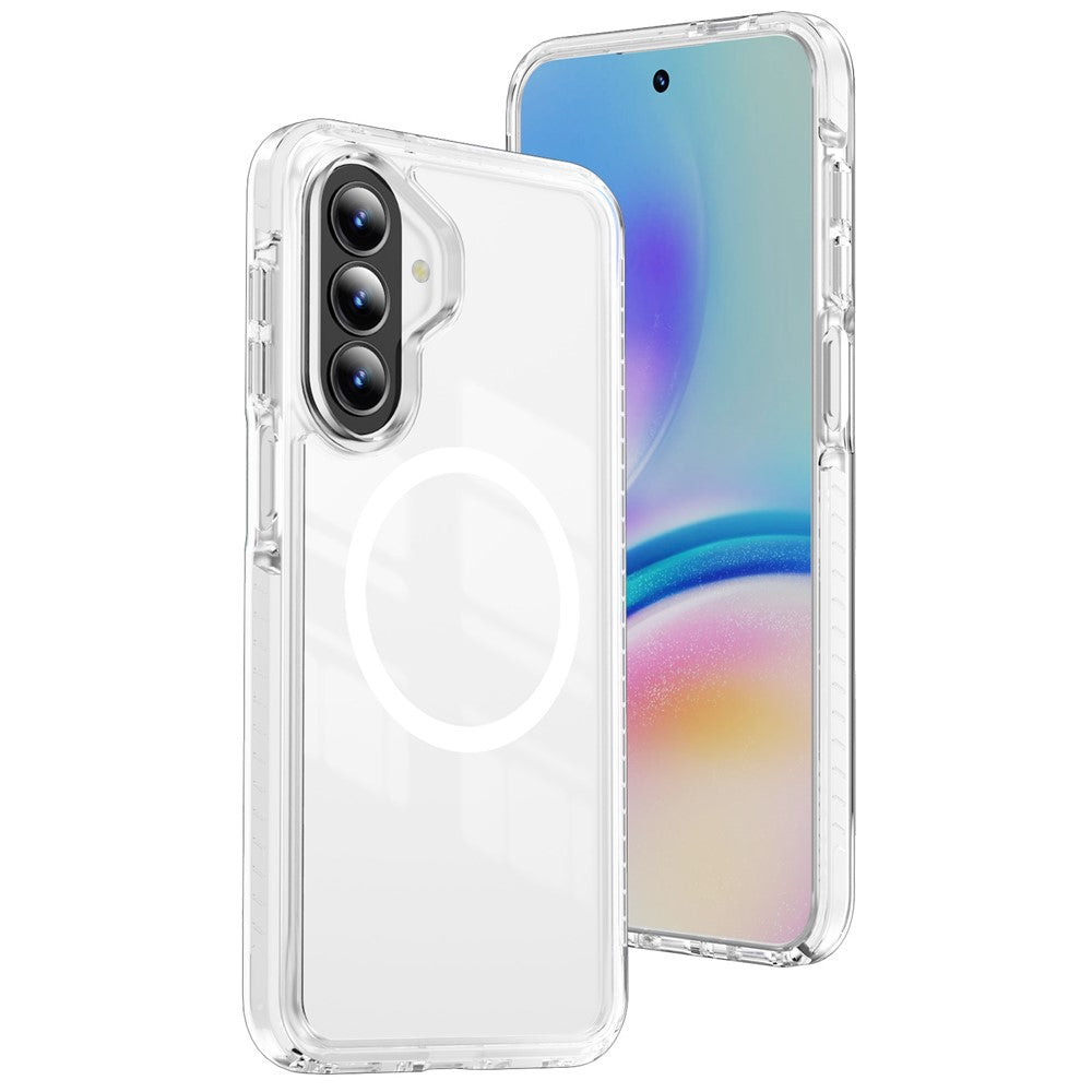 Magnetisk Samsung Galaxy A37 5G / A36 5G / A27 5G TPU + akryl-skal med airbag, stødsikker, skridsikker farvestribe - hvid