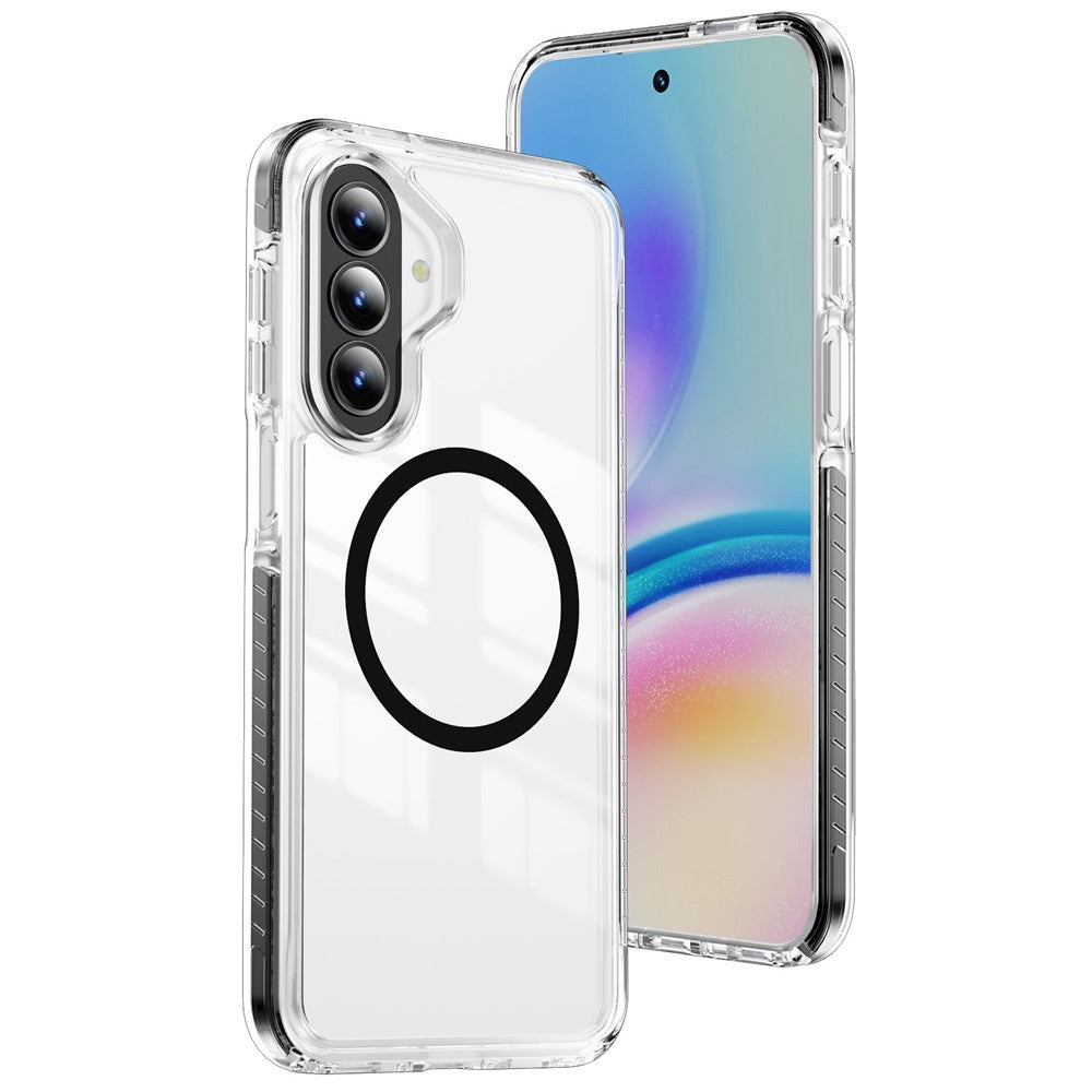Magnetisk Samsung Galaxy A37 5G / A36 5G / A27 5G TPU + akryl-skal med airbag, stødsikker, skridsikker farvestribe - hvid