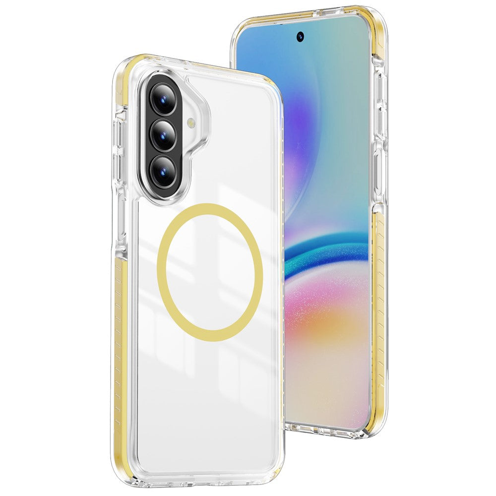 Magnetisk Samsung Galaxy A37 5G / A36 5G / A27 5G TPU + akryl-skal med airbag, stødsikker, skridsikker farvestribe - hvid