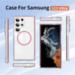Samsung Galaxy S23 Ultra Magnetiskt Skal TPU + Akryl Airbag Stötsäkert Halkfritt Färgremsa mobilskal