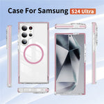 Samsung Galaxy S24 Ultra magnetisk TPU + akrylcover med airbag, stødsikker og skridsikker farvestribe