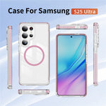 Samsung Galaxy S25 Ultra Magnetiskt Skal TPU + Akryl Airbag Stötsäkert Halkfritt Färgremsa mobilskal