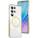 Samsung Galaxy S25 Ultra Magnetiskt Skal TPU + Akryl Airbag Stötsäkert Halkfritt Färgremsa mobilskal