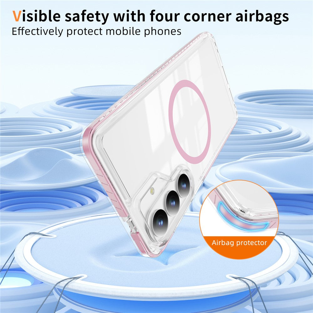 Samsung Galaxy S26+ Magnetiskt Skal TPU + Akryl Airbag Stötsäkert Halkfritt Färgremsa mobilskal