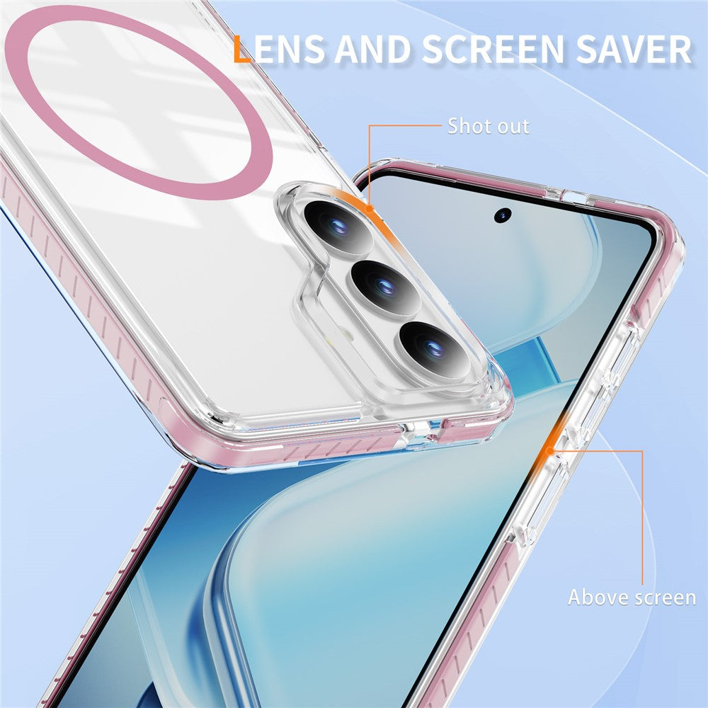 Samsung Galaxy S26+ Magnetiskt Skal TPU + Akryl Airbag Stötsäkert Halkfritt Färgremsa mobilskal