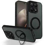 For Xiaomi 15T Case Rotating Magnetic Kickstand Frosted Matte PC + TPU Shockproof Phone Cover