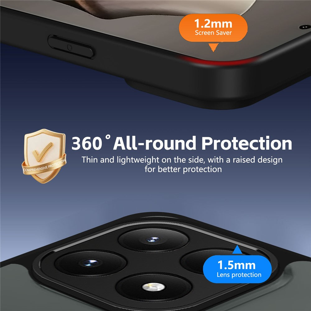 For Xiaomi 15T Case Rotating Magnetic Kickstand Frosted Matte PC + TPU Shockproof Phone Cover