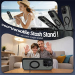 For Xiaomi 15T Pro Case Rotating Magnetic Kickstand Frosted Matte PC + TPU Shockproof Phone Cover