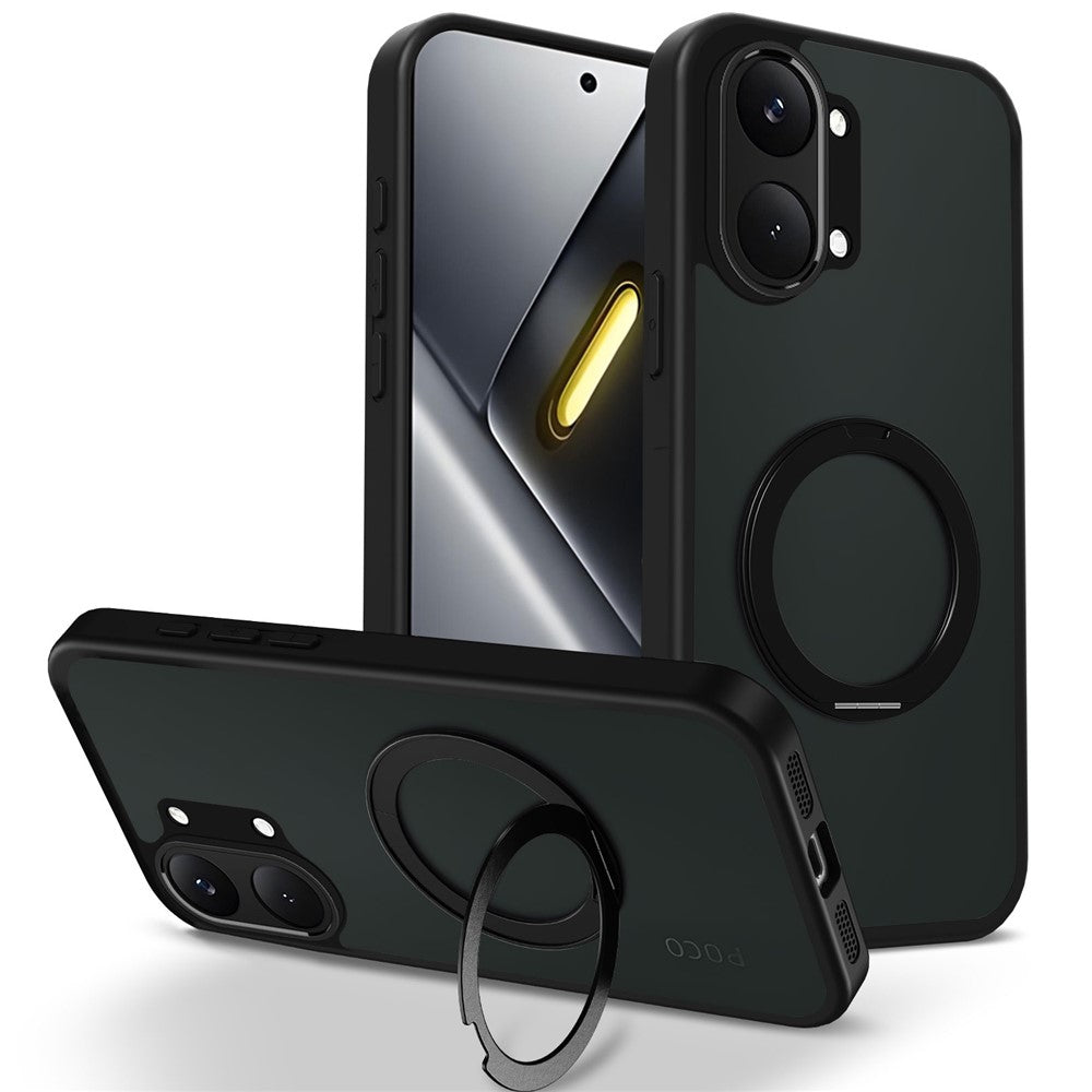 For Xiaomi Redmi Turbo 5 Max 5G / Poco X8 Pro Max 5G Case Rotating Magnetic Kickstand Frosted Matte PC + TPU Shockproof Phone Cover