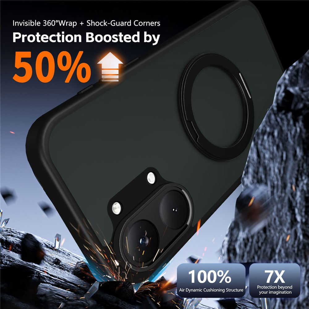 For Xiaomi Redmi Turbo 5 Max 5G / Poco X8 Pro Max 5G Case Rotating Magnetic Kickstand Frosted Matte PC + TPU Shockproof Phone Cover
