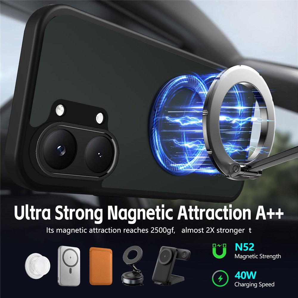 For Xiaomi Redmi Turbo 5 Max 5G / Poco X8 Pro Max 5G Case Rotating Magnetic Kickstand Frosted Matte PC + TPU Shockproof Phone Cover