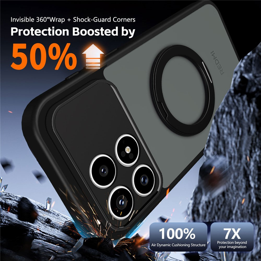 For Xiaomi Redmi K90 5G / Poco F8 Pro 5G Case Rotating Magnetic Kickstand Frosted Matte PC + TPU Shockproof Phone Cover