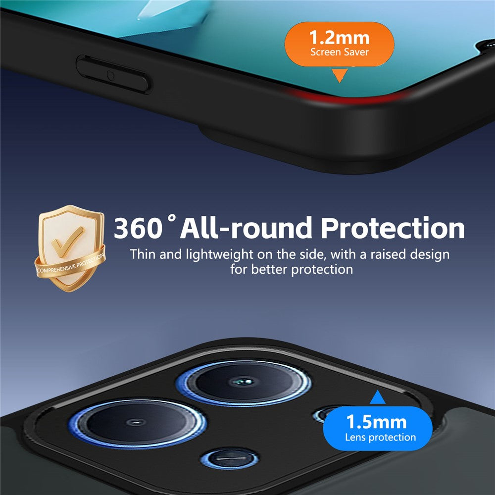 Xiaomi Redmi 15C 4G (Global) (171mm) / Poco C85 4G (171mm) etui med roterende magnetisk støtte, mat PC + TPU-stødsikkert mobilskal