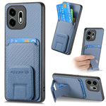For OnePlus N6 4G Case Card Holder Carbon Fiber Texture Leather Coated TPU Phone Cover
