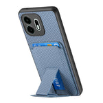 For OnePlus N6 4G Case Card Holder Carbon Fiber Texture Leather Coated TPU Phone Cover