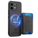 For OnePlus N6 4G Magnetisk Cover Stoftekstur Læder + PC + TPU Telefoncover med Aftagelig Kortholder