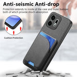 For OnePlus N6 4G Magnetisk Cover Stoftekstur Læder + PC + TPU Telefoncover med Aftagelig Kortholder
