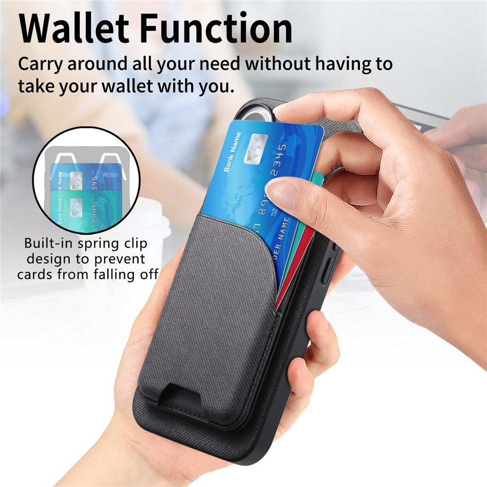 For OnePlus N6 4G Magnetisk Cover Stoftekstur Læder + PC + TPU Telefoncover med Aftagelig Kortholder