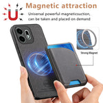 For OnePlus N6 4G Magnetisk Cover Stoftekstur Læder + PC + TPU Telefoncover med Aftagelig Kortholder