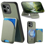 For OnePlus N6 4G Magnetisk Cover Stoftekstur Læder + PC + TPU Telefoncover med Aftagelig Kortholder