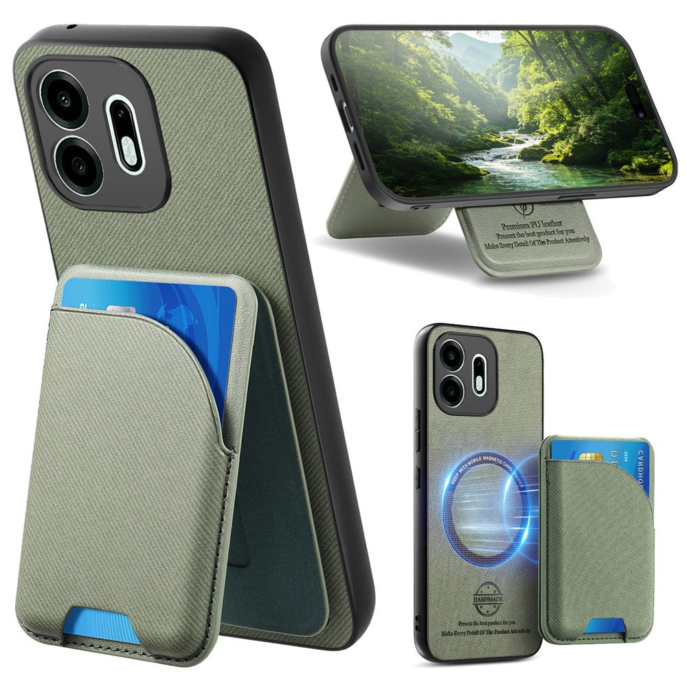For OnePlus N6 4G Magnetisk Cover Stoftekstur Læder + PC + TPU Telefoncover med Aftagelig Kortholder