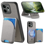 For OnePlus N6 4G Magnetisk Cover Stoftekstur Læder + PC + TPU Telefoncover med Aftagelig Kortholder