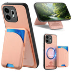 For OnePlus N6 4G Magnetisk Cover Stoftekstur Læder + PC + TPU Telefoncover med Aftagelig Kortholder