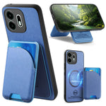 For OnePlus N6 4G Magnetisk Cover Stoftekstur Læder + PC + TPU Telefoncover med Aftagelig Kortholder