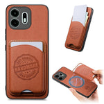 For OnePlus N6 4G Case Twill Texture Leather PC TPU Phone Cover with Detachable Magnetic Card Holder