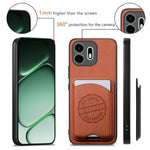 For OnePlus N6 4G Case Twill Texture Leather PC TPU Phone Cover with Detachable Magnetic Card Holder