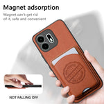 For OnePlus N6 4G Case Twill Texture Leather PC TPU Phone Cover with Detachable Magnetic Card Holder
