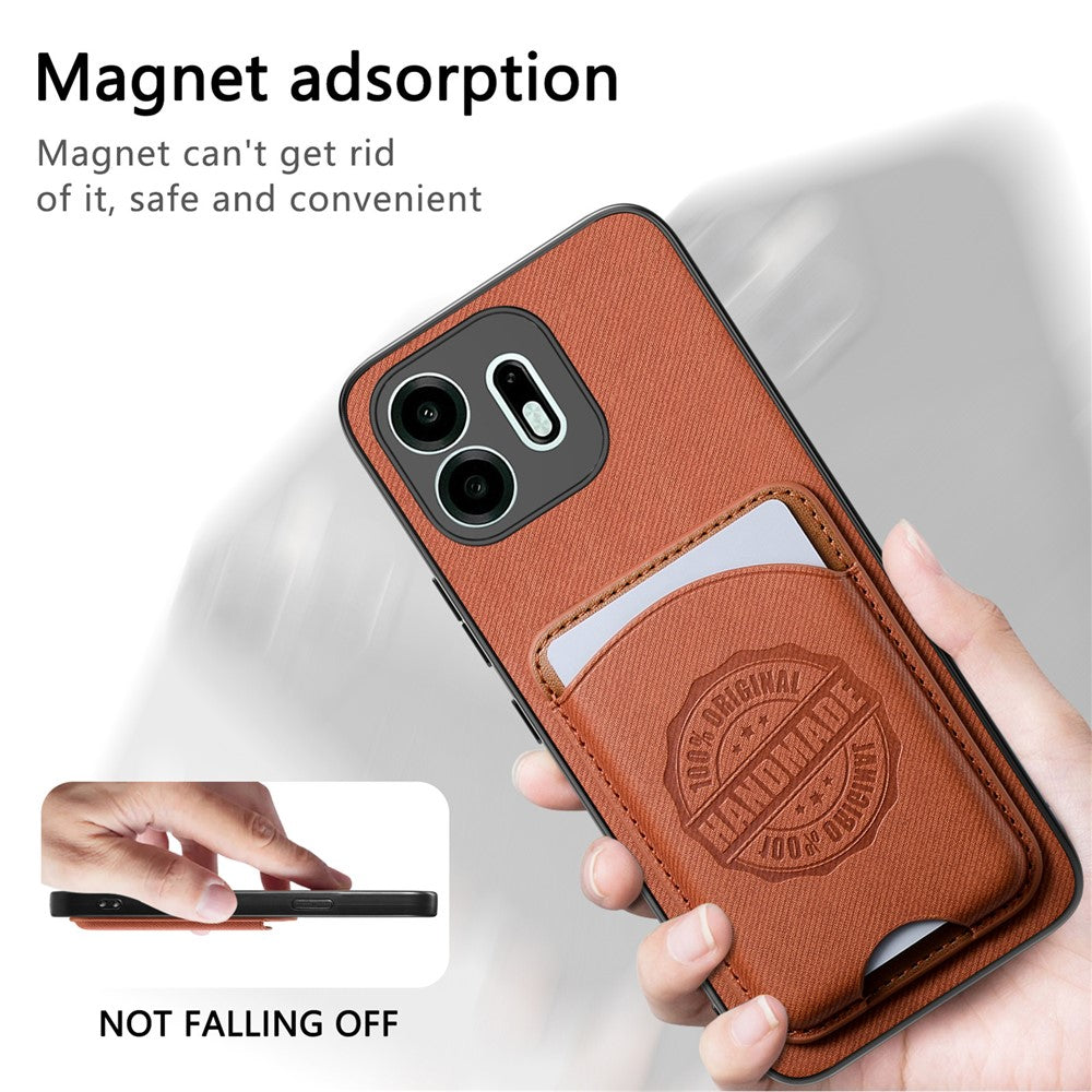 For OnePlus N6 4G Case Twill Texture Leather PC TPU Phone Cover with Detachable Magnetic Card Holder