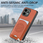 For OnePlus N6 4G Case Twill Texture Leather PC TPU Phone Cover with Detachable Magnetic Card Holder