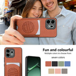 For OnePlus N6 4G Case Twill Texture Leather PC TPU Phone Cover with Detachable Magnetic Card Holder