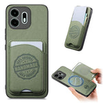 For OnePlus N6 4G Case Twill Texture Leather PC TPU Phone Cover with Detachable Magnetic Card Holder