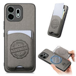 For OnePlus N6 4G Case Twill Texture Leather PC TPU Phone Cover with Detachable Magnetic Card Holder