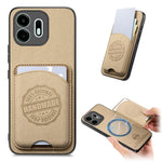 For OnePlus N6 4G Case Twill Texture Leather PC TPU Phone Cover with Detachable Magnetic Card Holder