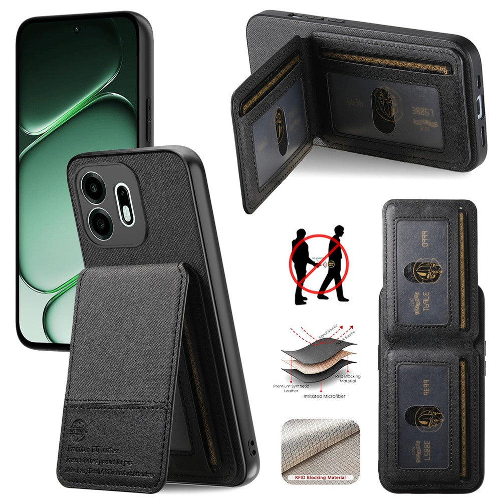 For OnePlus N6 4G Case Cloth Texture Leather + PC + TPU Cover with RFID Blocking Card Holder