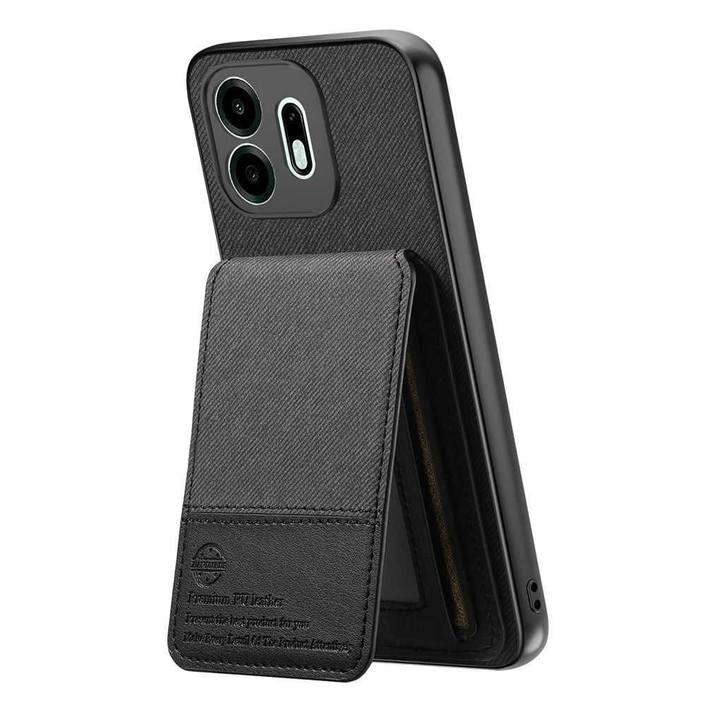 For OnePlus N6 4G Case Cloth Texture Leather + PC + TPU Cover with RFID Blocking Card Holder
