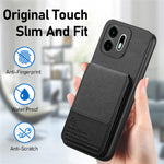 For OnePlus N6 4G Case Cloth Texture Leather + PC + TPU Cover with RFID Blocking Card Holder