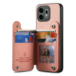 For OnePlus N6 4G Case RFID Blocking Card Holder Jeans Cloth Texture Leather Back Cover with Elastic Wristband