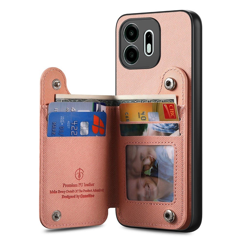 For OnePlus N6 4G Case RFID Blocking Card Holder Jeans Cloth Texture Leather Back Cover with Elastic Wristband