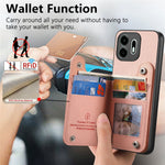 For OnePlus N6 4G Case RFID Blocking Card Holder Jeans Cloth Texture Leather Back Cover with Elastic Wristband