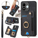 For Xiaomi Redmi Note 17 4G (Global) / Note 17 5G (Global) / Note 17 (India / China) 5G Retro PU Leather Case Phone Cover with RFID Blocking Card Holder / Ring Holder