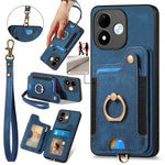 For Xiaomi Redmi Note 17 4G (Global) / Note 17 5G (Global) / Note 17 (India / China) 5G Retro PU Leather Case Phone Cover with RFID Blocking Card Holder / Ring Holder
