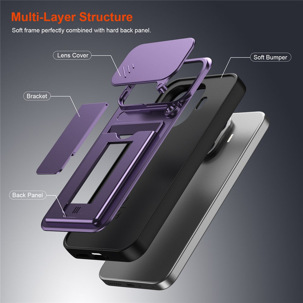 For Xiaomi 17T Case Lens Protection Kickstand PC + TPU Phone Cover with Card Holder