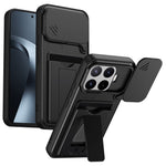 For Xiaomi 17T Case Lens Protection Kickstand PC + TPU Phone Cover with Card Holder