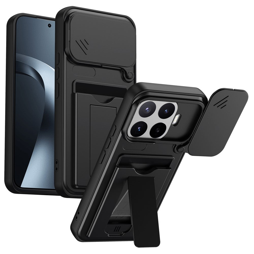 For Xiaomi 17T Case Lens Protection Kickstand PC + TPU Phone Cover with Card Holder